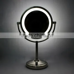 Rotating Compact Mirror, Double Sides Makeup Mirror With Light, Desk Mirror, Metal Compact Mirror thumbnail-2