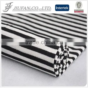 Jiufan Textile Black White Stripe Silk Fabric by Sweater Knitting Machine thumbnail-1
