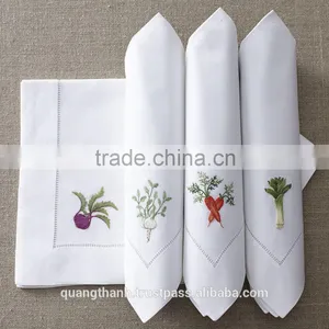 Hand Embroidery Napkin,hemstitch Napkin,linen Napkin thumbnail-1