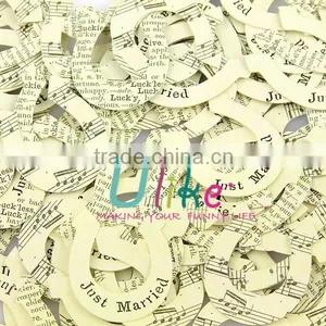Unique and Pretty Table Decoration Vintage Newsprint Horseshoe Table Confetti Wedding Decoration Table thumbnail-1