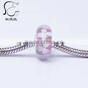 Cheap Blown Hollow Glass Beads With 925 Silver Tube thumbnail-2