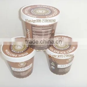 550ml Paper Ice Cream/dessert/Yogurt Container, Cup With Flat Lid,Spoon,Wooden Stick thumbnail-3