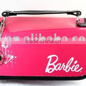 PINK PVC Cosmetic Bag With Handle thumbnail-1