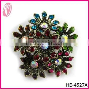 Multi-color Crystal Based Metal Brooch For Kids thumbnail-1