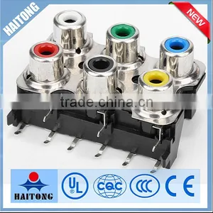 16A 250V Waterproof AV Socket With 6 Holes RCA Jack AV Jack thumbnail-1