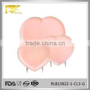 China Manufacturer Plate, Heart Shaped Porcelain Plate, Ceramic Red Plate for Valentine thumbnail-1