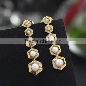Kingman Fashion 14k Gold Spiky Snug Crystal Ball Earrings thumbnail-5