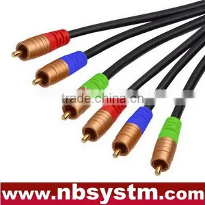Assembly Type RGB Component Cable 3xRCA Plug to 3xRCA Plug Red/Blue/Green thumbnail-1