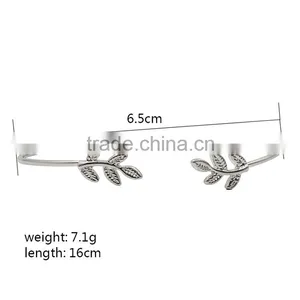 >>>2015 New Design Leaves Gold & Silver Plated Stretch Bracelets & Bangles Thin Fashion Open Bangle/ thumbnail-5