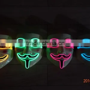EL WIRE V for Vendetta Mask Party Mask / EL Light Halloween Mask / EL Wire V For Vendetta Mask thumbnail-4