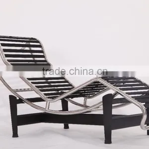 Buy Black Genuine Leather Le Corbusier LC4 Chaise Lounge thumbnail-3