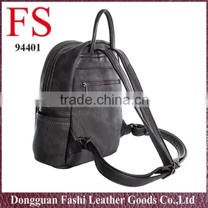 Wholesale China Girls Popular Black PU Leather School Backpacks thumbnail-3