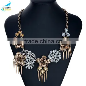 Fashion Women Gold Maxi Metal Tassel Bib Choker Necklace thumbnail-5