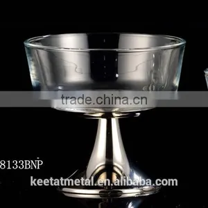 Silver or Nickel Plated Base With Glass Fruit Bowl for Decoration and Wedding thumbnail-4