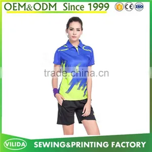 Wholesale Cheap Sublimation Badminton Sport Wear Quick Dry Badminton Jersey thumbnail-3