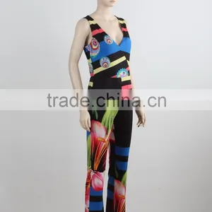 OEM Custom Bodycon Jumpsuit Summer Swimming Beach Wear Fashion Printing Beach Party Jumpsuit Manufacture thumbnail-2