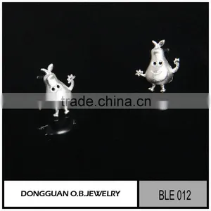 Fashion White Gold Silver Stud Earrings Setting Without Stone thumbnail-5