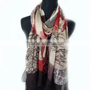 2011 100% Silk Chiffon Scarf for Ladies thumbnail-1