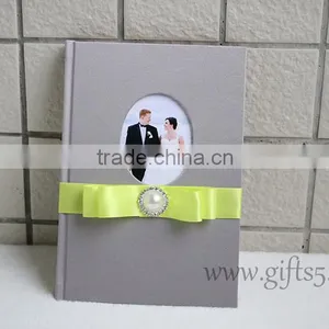 Best Quality Grey Silk Cover Wedding Sign in Book thumbnail-4
