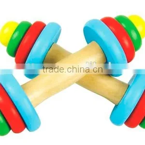 Colorful Wooden Dumbbell For Children and Women thumbnail-1