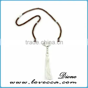 Christmas Hot Gift Fashion Synthetic Gemstone Tassel Necklace With Jesus Cross thumbnail-5