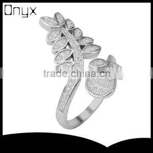 925 Sterling Pine Tree Leaf and Pine Cone Silver Ring Open Ended Design thumbnail-1