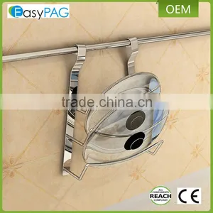 New Design OEM Service Wall Mounted Kitchen Stainless Steel Hanging Pot Lid Holder thumbnail-1