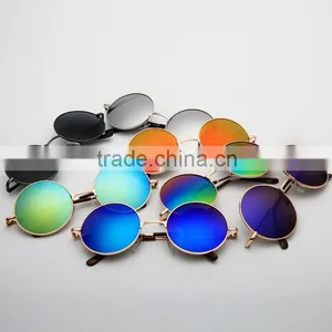 Metal Round Circle Sunglasses With UV Function thumbnail-2