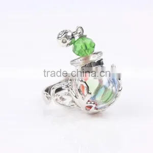 Wholesale Stripe Clear Mini Glass Bottle Fragrance Perfume Ring Essential Oil Rings for Women thumbnail-5