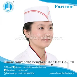 White Chef Hat With Print Logo Cheap Paper Forage Cap thumbnail-5