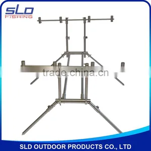 Stainless Steel Carp Fishing Rod Pod for 4 Rods With Adjustor Legs With Carrying Bag thumbnail-1