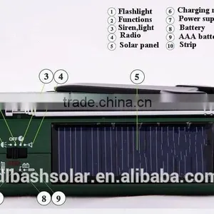 Emergency Solar Hand Crank Dynamo AM/FM/NOAA Weather Radio, Flashlight, Reading LED Light, Cell Phone Charger w/ USB Adaptor thumbnail-6
