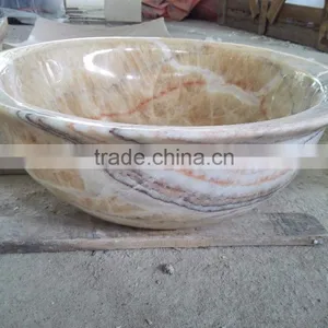 Luxurious Round Marble Sinks/onyx Basins for Personal Use thumbnail-3