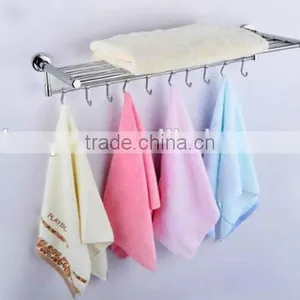 Wall Mounted Stainless Steel Towel Rack With 6 Hooks Brush thumbnail-3