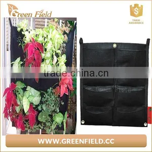 2017 Green Field Black Felt Vertical Planter Garden Living Wall Decor Flowers Grow Bag for Herbs Strawberries thumbnail-6