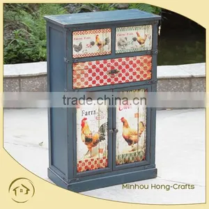 Small Wood Upright Storage Cabinet thumbnail-1