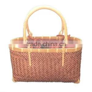 Vietnam Bamboo Weaving Beautiful Tote Bags With Cotton Lining thumbnail-1