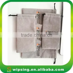 Wholesale Customized Grey Velvet Pouches With Drawstring thumbnail-1