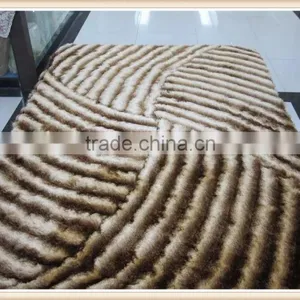 Thick Vibrant Blue 3D Style Floral Sparkle Mat Deep Glossy Shag Pile Floor Rugs thumbnail-5