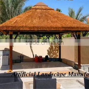 Anti Sun Light Eco-friendly Extrusion Plastic Synthetic Thatch Roof for Decoration thumbnail-1