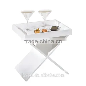 Multifunctional Home Furniture Side Table With Magazine Rack Tray Table With Glossy Finished thumbnail-2