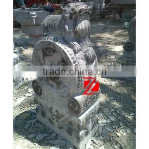 Marble Chinese Antique Lion Statue on Drum thumbnail-2