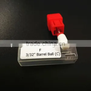 Polishing Drill Barrel Ball Total Length 40MM Fine Type Head Blade Diameter 13MM White Ceramic Burr for Nail thumbnail-2