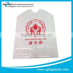 Disposable Plastic Adult Bibs With Crumb Catcher and Ties thumbnail-1