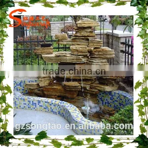 Chinese Fiberglass Outdoor Fountains and Glass Waterfalls With Pumps Artificial Decorative Small Garden Water thumbnail-4