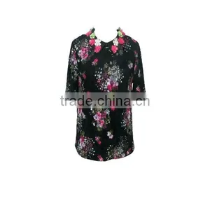 2015 Spring/Summer Woman Fashion Design Black Lace Shirt&Blouse thumbnail-1