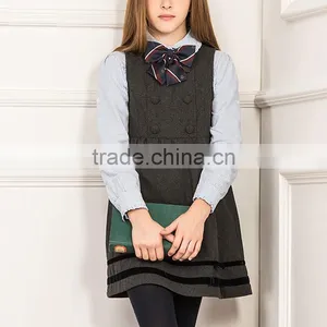 China Manufacture Girls Winter Grey School Uniform Dress thumbnail-2