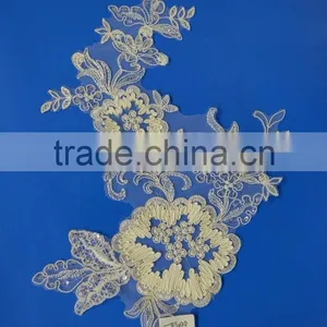 New Design Indian Beaded Fabrics Garment Accessories Embroidery Lace Flower thumbnail-1