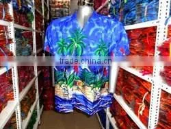 MACAU PARROT PALM TREE PRINT HALF SLEEVES HAWAIIAN SHIRT thumbnail-1