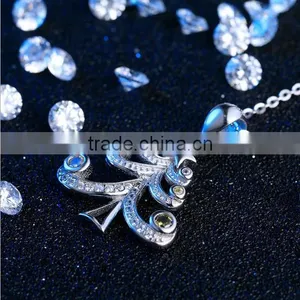 New Arrival Christmas Gifts Handmade Half Pave Setting Christmas Tree 925 Sterling Silver Pendant for Girls ,ladys thumbnail-2